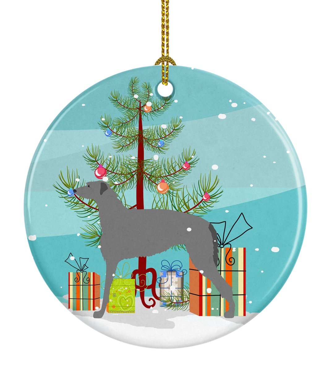 Scottish Deerhound Merry Christmas Tree Ceramic Ornament BB2914CO1 by Caroline&#39;s Treasures