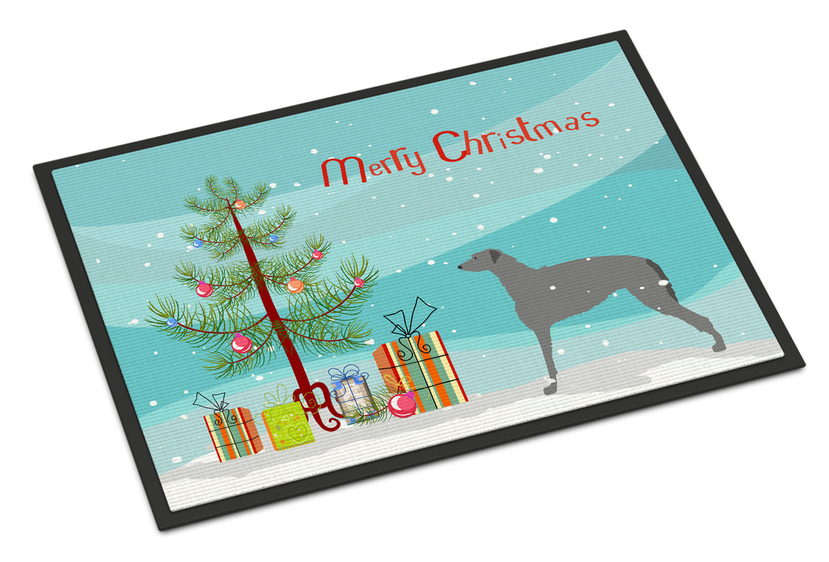 Scottish Deerhound Merry Christmas Tree Indoor or Outdoor Mat 18x27 BB2914MAT - the-store.com