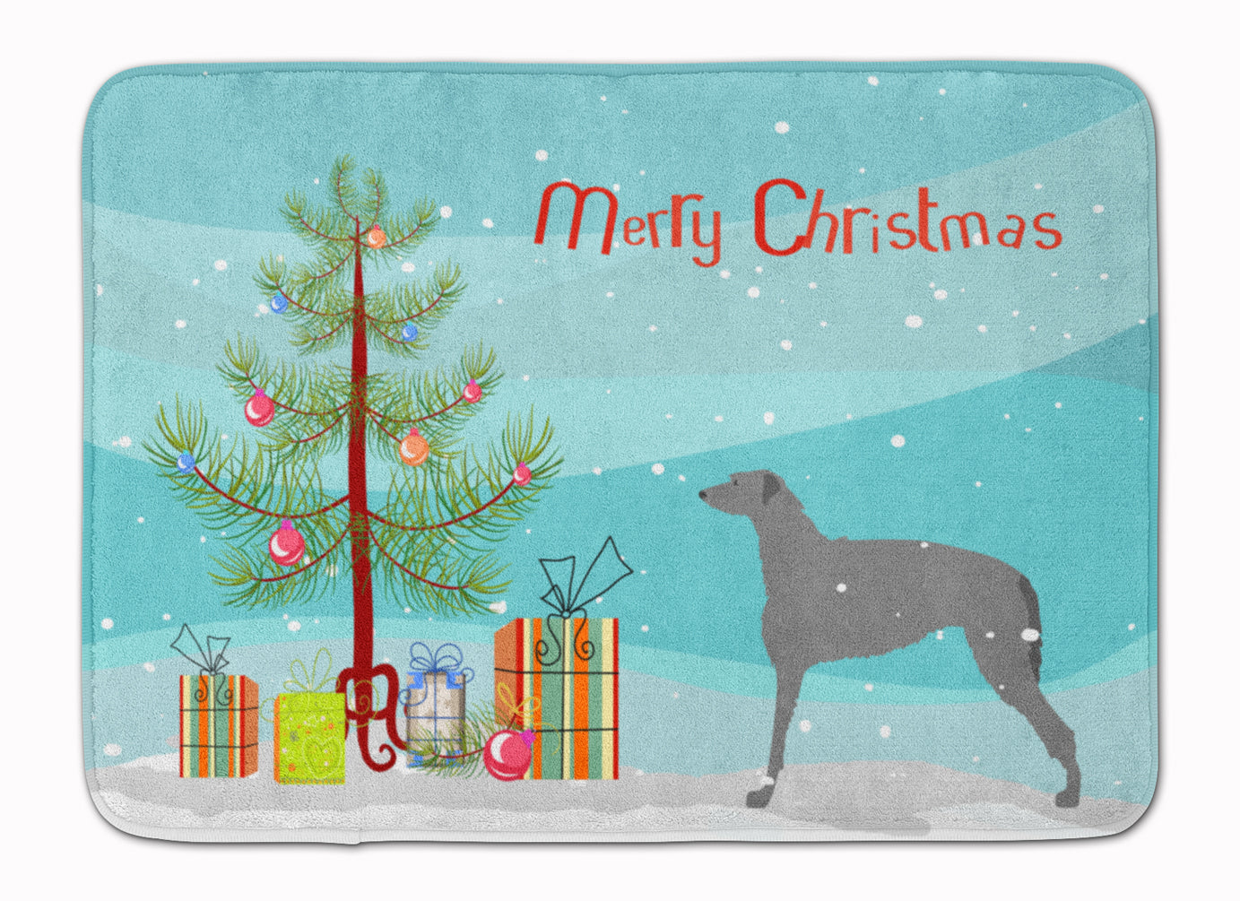 Scottish Deerhound Merry Christmas Tree Machine Washable Memory Foam Mat BB2914RUG - the-store.com