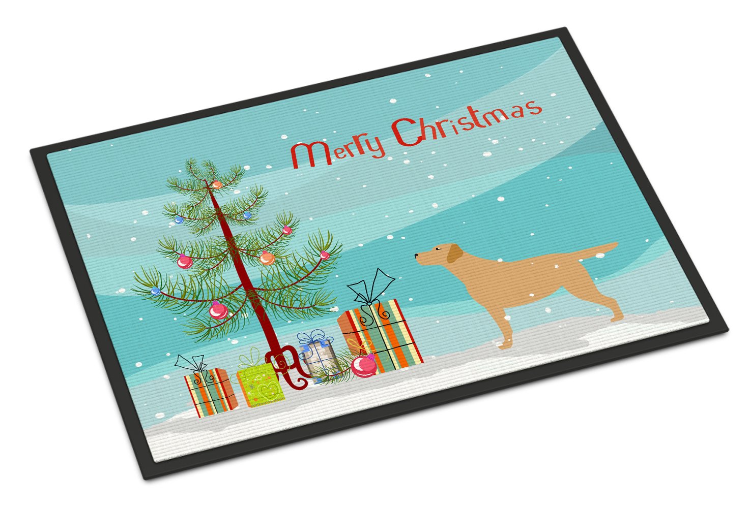 Yellow Labrador Retriever Merry Christmas Tree Indoor or Outdoor Mat 24x36 BB2915JMAT by Caroline's Treasures