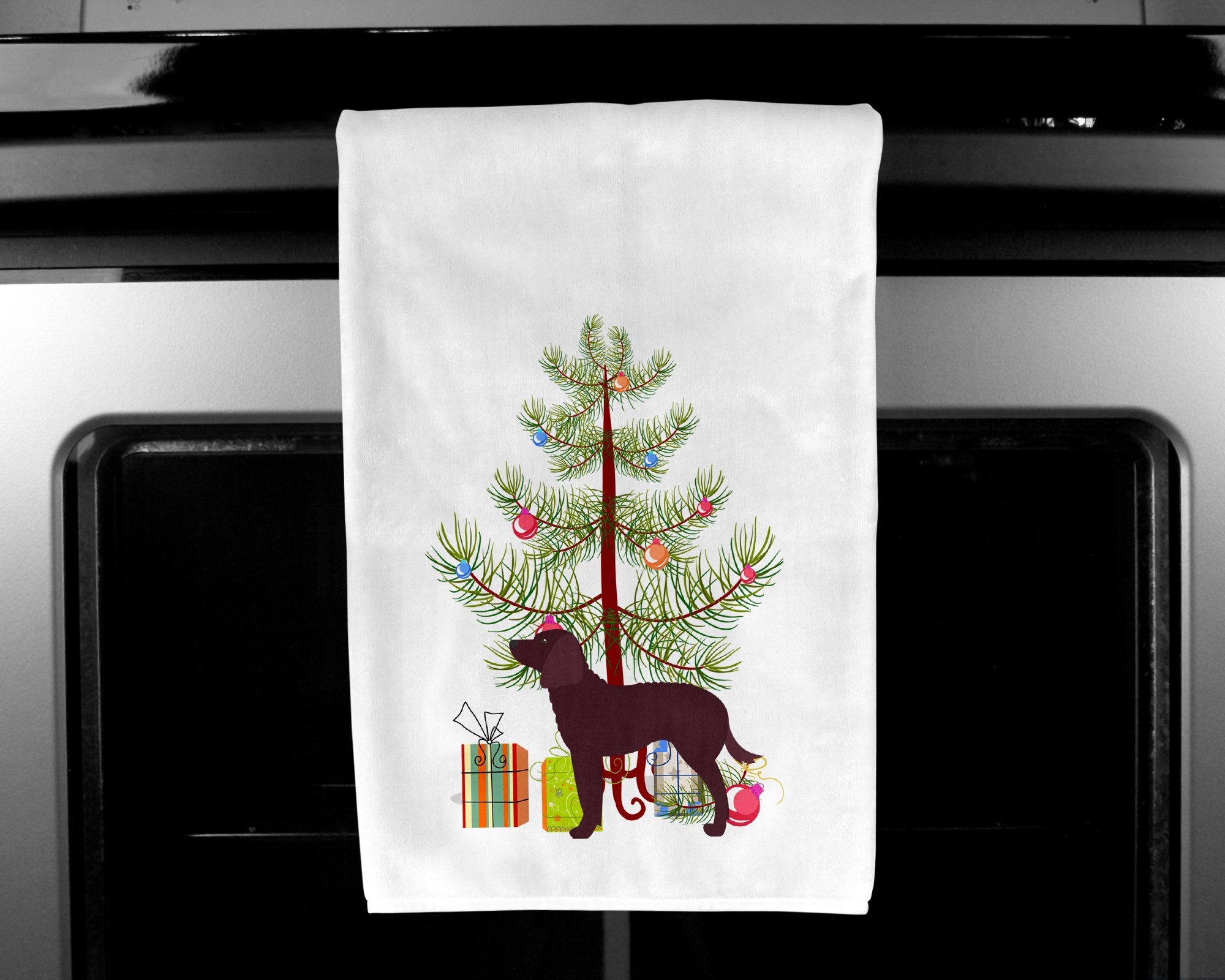 American Water Spaniel Merry Christmas Tree White Kitchen Towel Set of 2 BB2919WTKT by Caroline's Treasures