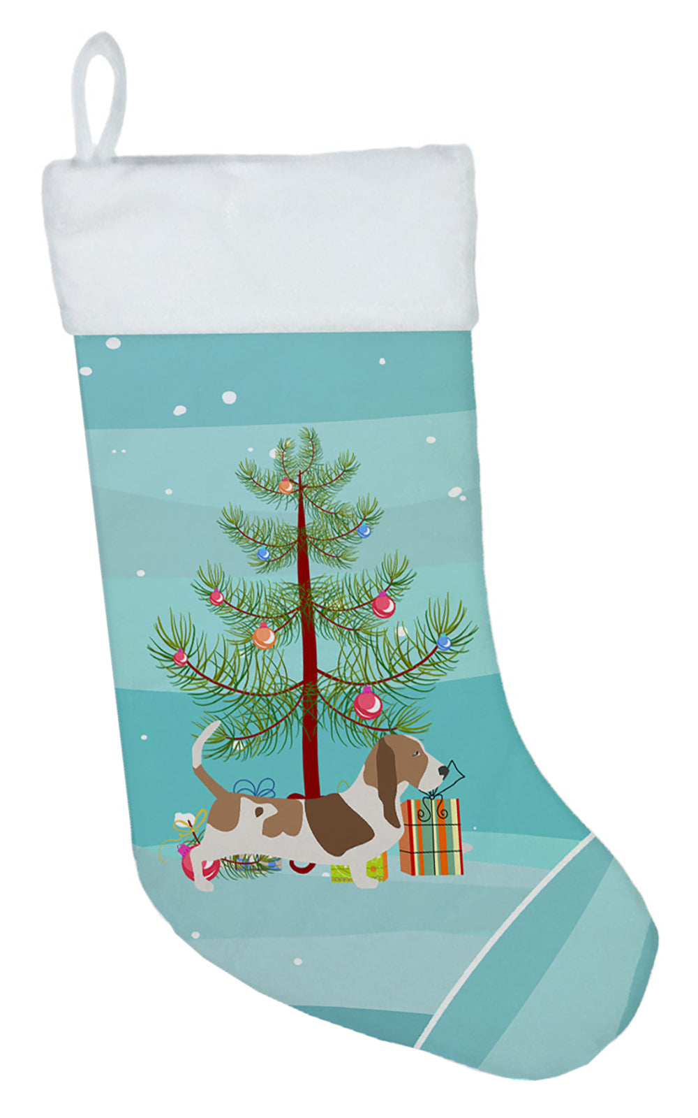 Basset Hound Merry Christmas Tree Christmas Stocking BB2920CS
