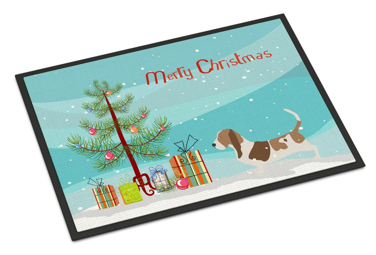 Basset Hound Merry Christmas Tree Indoor or Outdoor Mat 24x36 BB2920JMAT by Caroline&#39;s Treasures