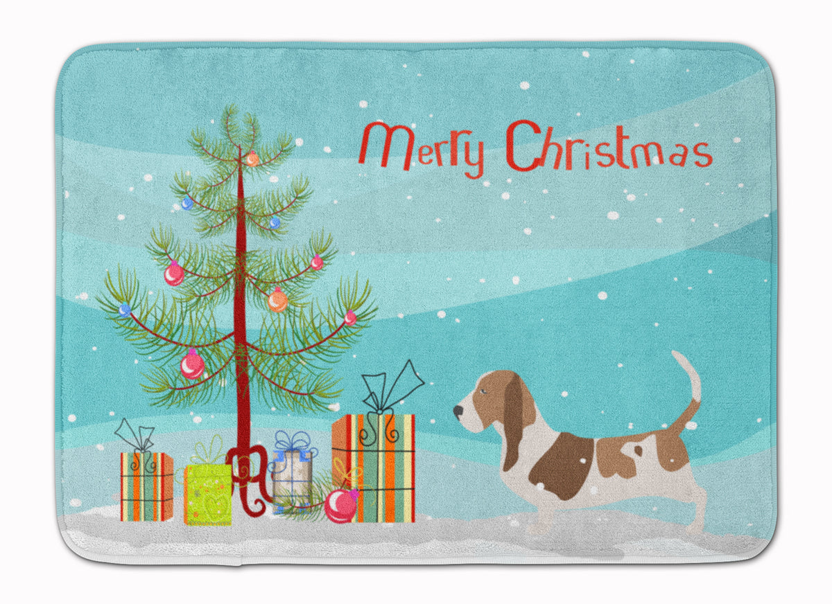 Basset Hound Merry Christmas Tree Machine Washable Memory Foam Mat BB2920RUG - the-store.com