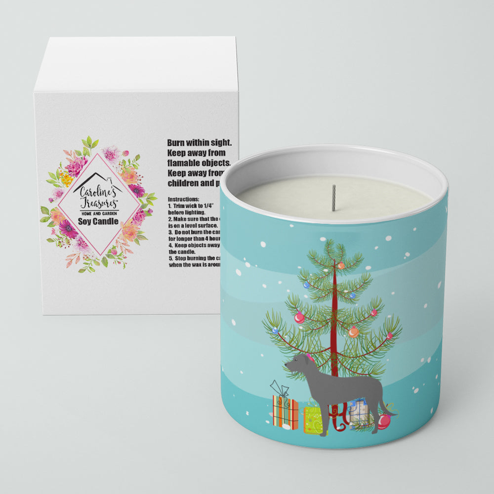 Irish Wolfhound Merry Christmas Tree 10 oz Decorative Soy Candle - the-store.com