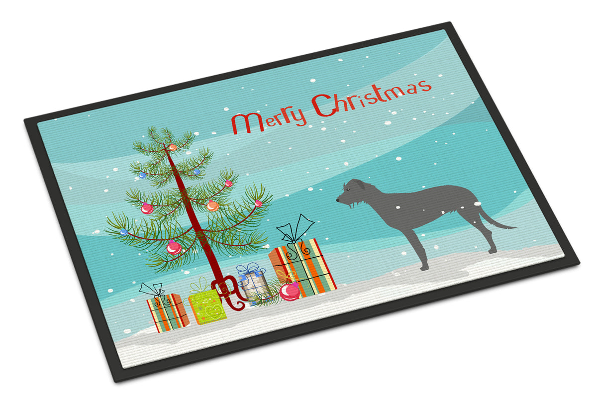 Irish Wolfhound Merry Christmas Tree Indoor or Outdoor Mat 18x27 BB2921MAT - the-store.com