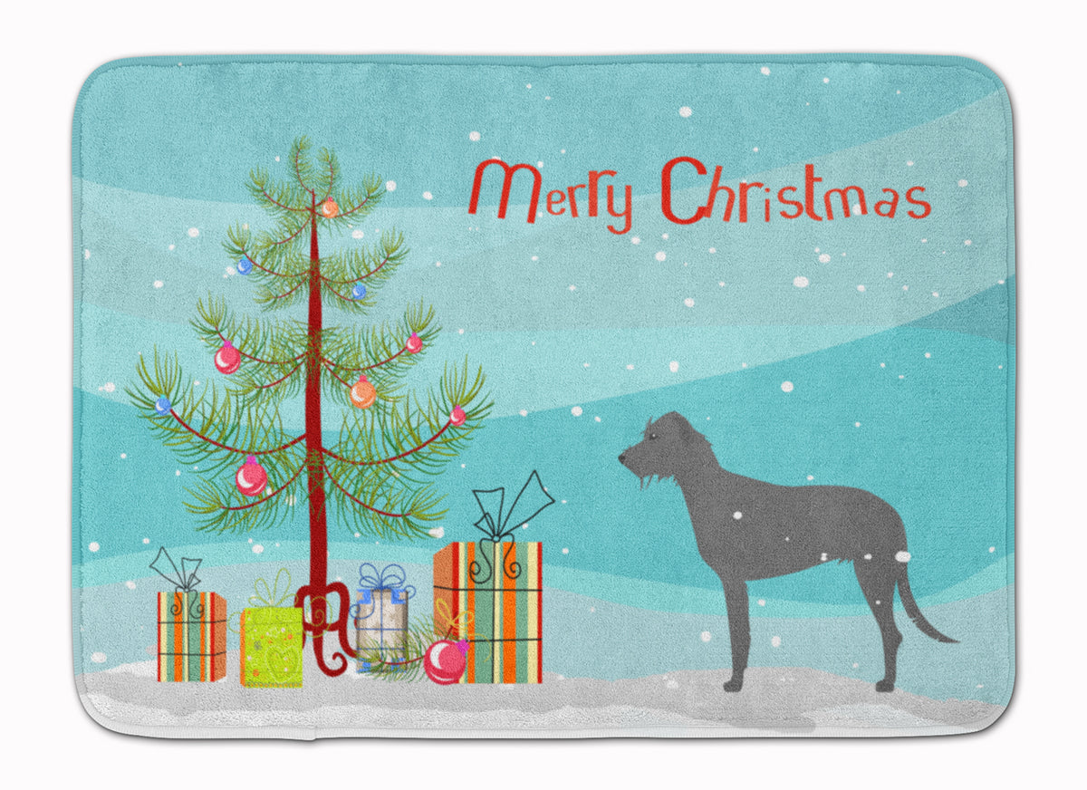Irish Wolfhound Merry Christmas Tree Machine Washable Memory Foam Mat BB2921RUG - the-store.com
