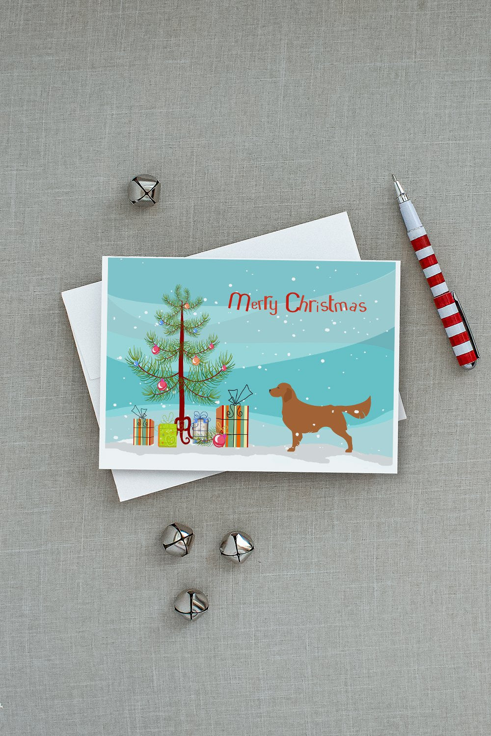 Golden Retriever Merry Christmas Tree Greeting Cards and Envelopes Pack of 8 - the-store.com