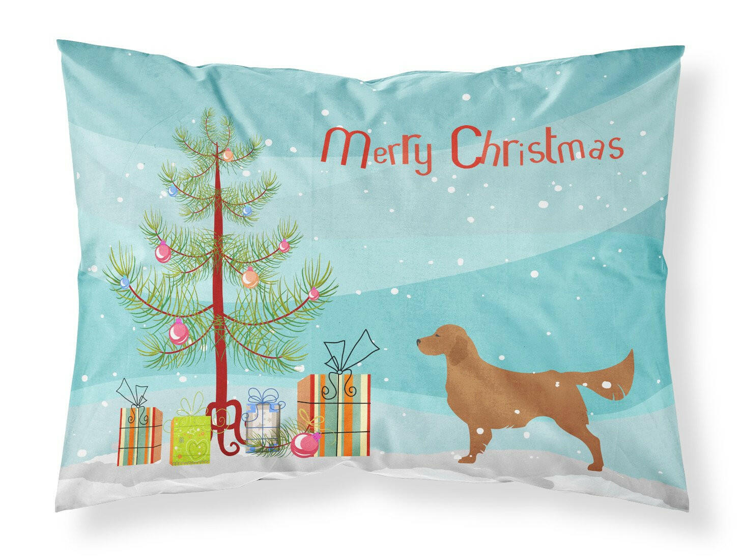 Golden Retriever Merry Christmas Tree Fabric Standard Pillowcase BB2922PILLOWCASE by Caroline's Treasures