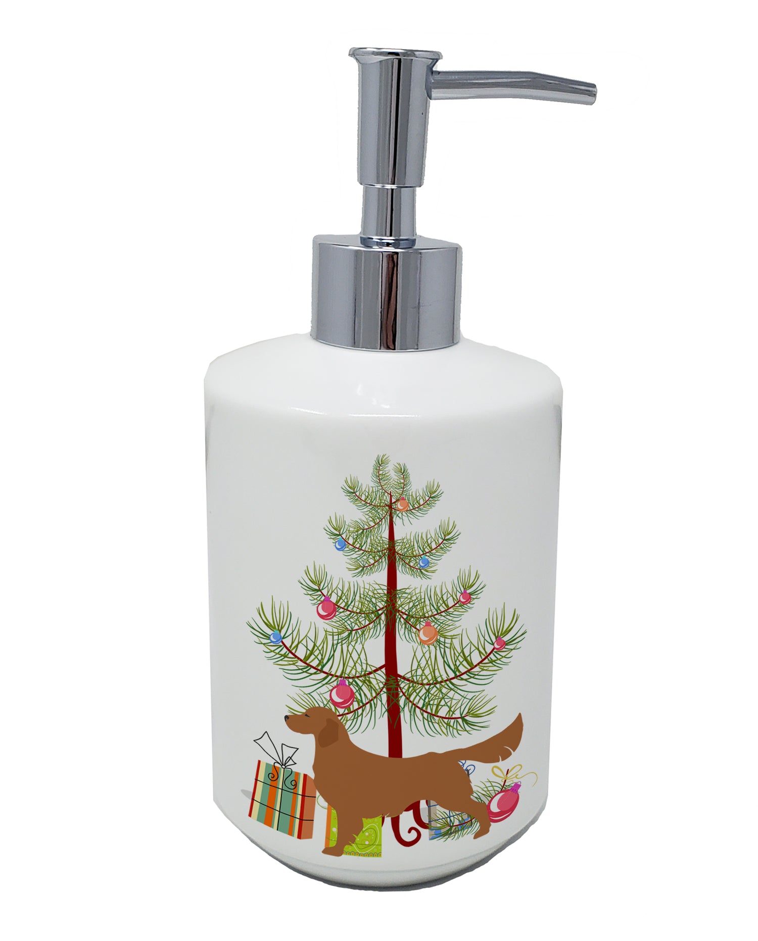 Buy this Golden Retriever Merry Christmas Tree Ceramic Soap Dispenser