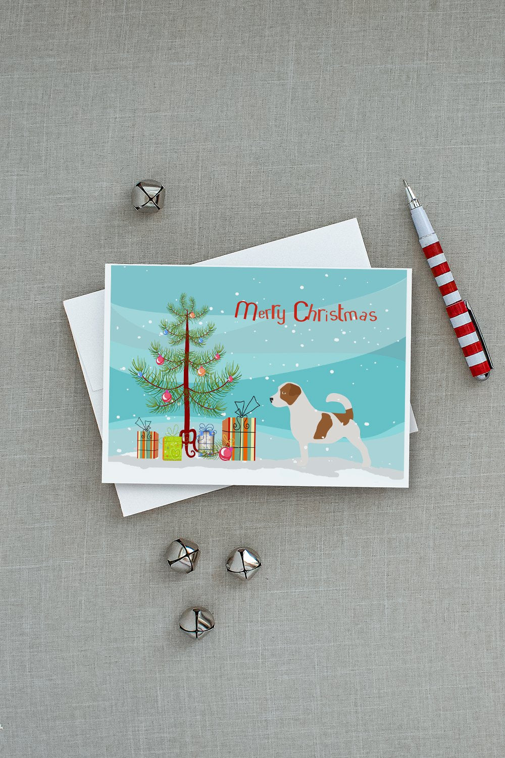 Jack Russell Terrier Merry Christmas Tree Greeting Cards and Envelopes Pack of 8 - the-store.com