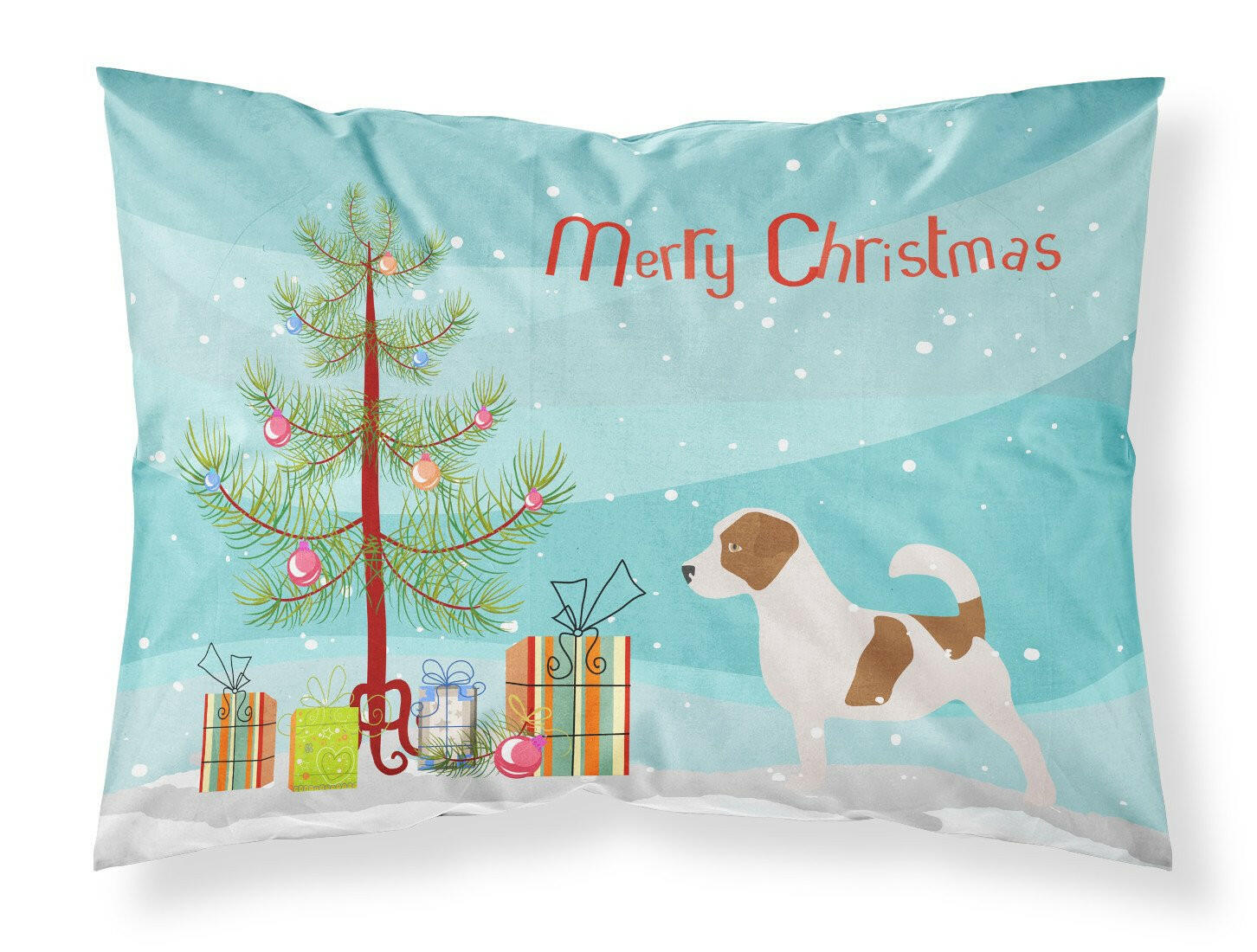 Jack Russell Terrier Merry Christmas Tree Fabric Standard Pillowcase BB2925PILLOWCASE by Caroline's Treasures