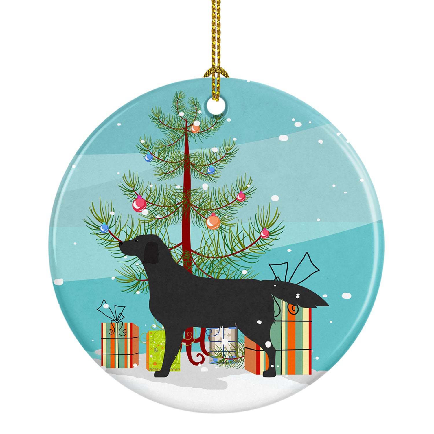 Black Labrador Retriever Merry Christmas Tree Ceramic Ornament BB2926CO1 - the-store.com