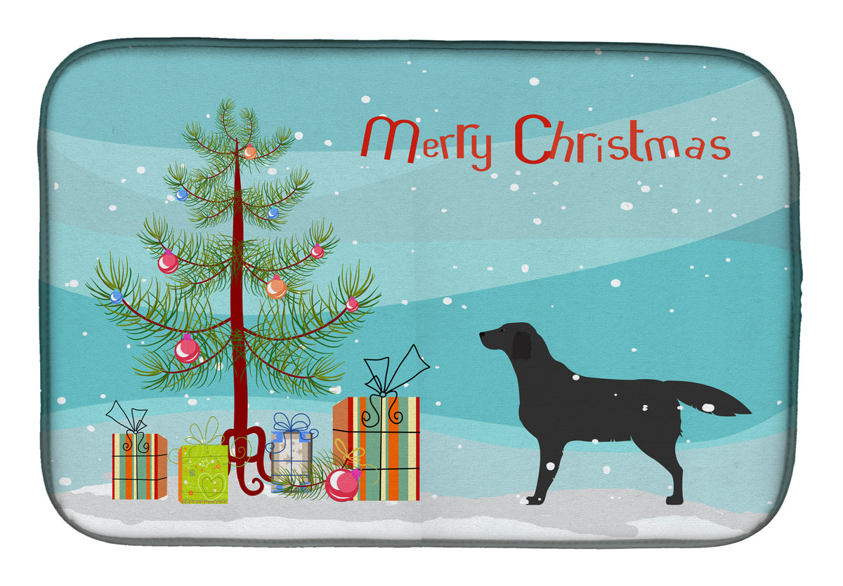 Black Labrador Retriever Merry Christmas Tree Dish Drying Mat BB2926DDM  the-store.com.