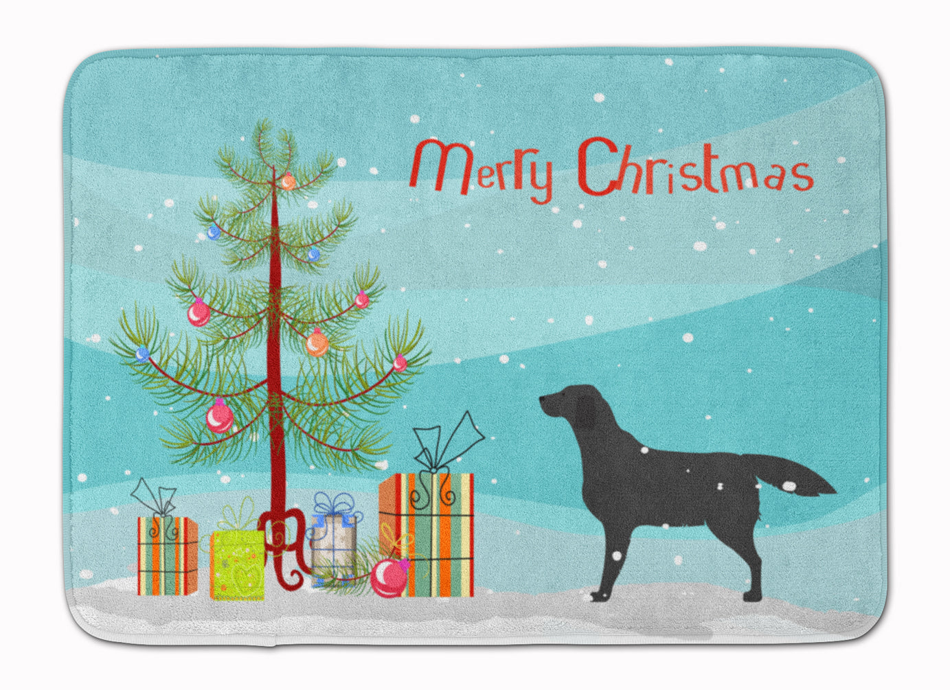 Black Labrador Retriever Merry Christmas Tree Machine Washable Memory Foam Mat BB2926RUG - the-store.com