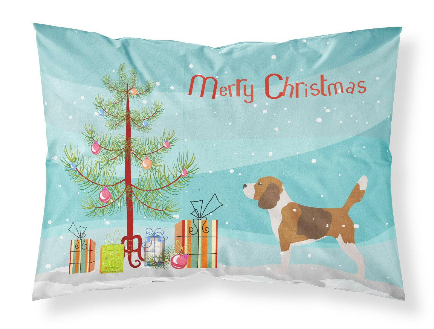 Beagle Merry Christmas Tree Fabric Standard Pillowcase BB2928PILLOWCASE by Caroline's Treasures