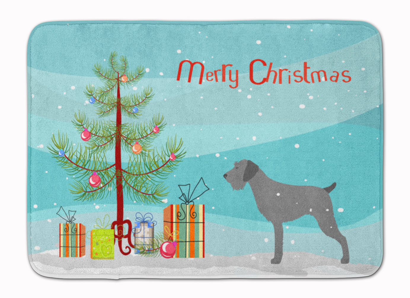 German Wirehaired Pointer Merry Christmas Tree Machine Washable Memory Foam Mat BB2929RUG - the-store.com