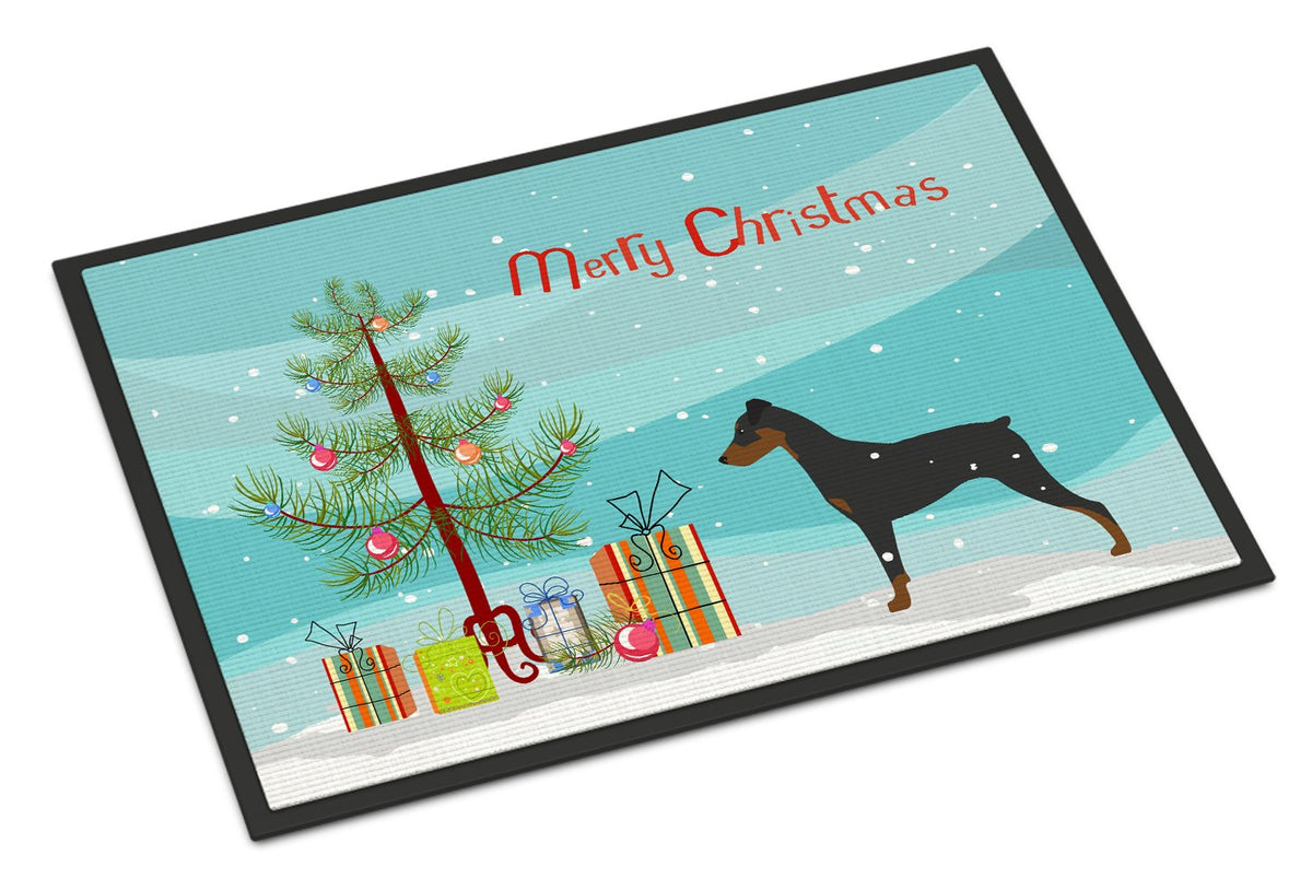 German Pinscher Merry Christmas Tree Indoor or Outdoor Mat 24x36 BB2931JMAT by Caroline&#39;s Treasures