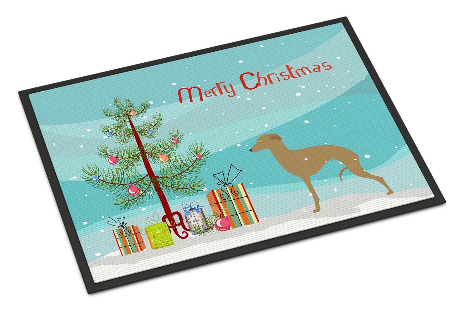 Italian Greyhound Merry Christmas Tree Indoor or Outdoor Mat 24x36 BB2932JMAT by Caroline's Treasures