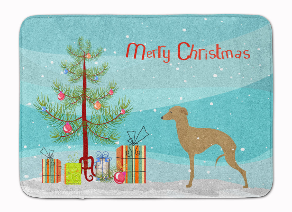 Italian Greyhound Merry Christmas Tree Machine Washable Memory Foam Mat BB2932RUG - the-store.com