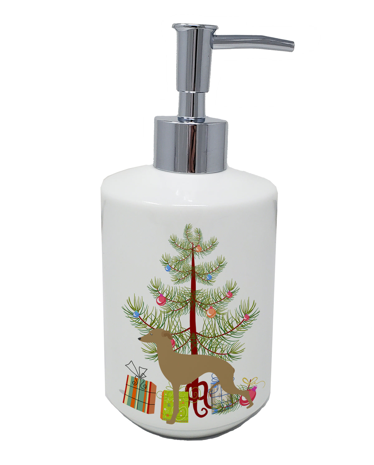 Buy this Italian Greyhound Merry Christmas Tree Ceramic Soap Dispenser