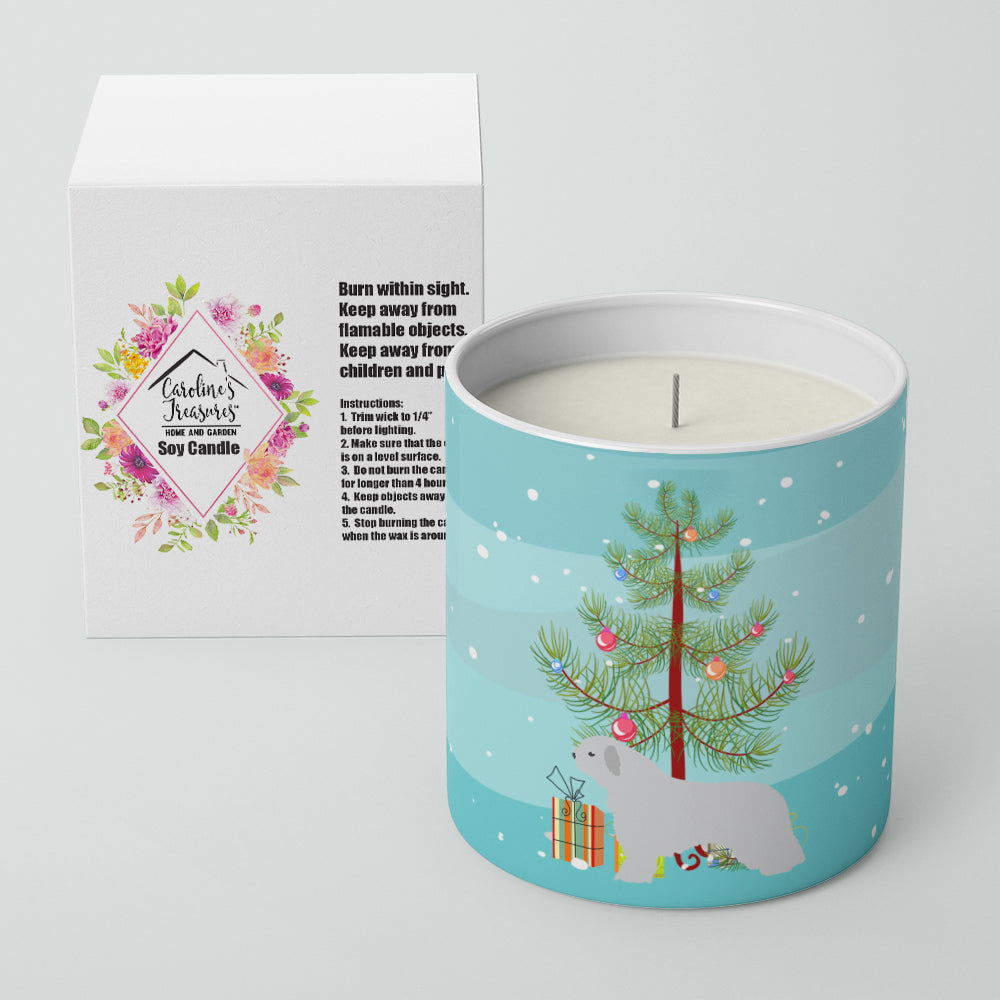 Caroline's Treasures Spanish Water Dog Merry Christmas Tree 10 oz Decorative Soy Candle