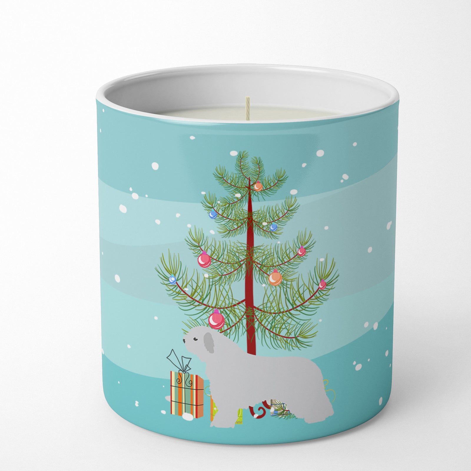Buy this Spanish Water Dog Merry Christmas Tree 10 oz Decorative Soy Candle