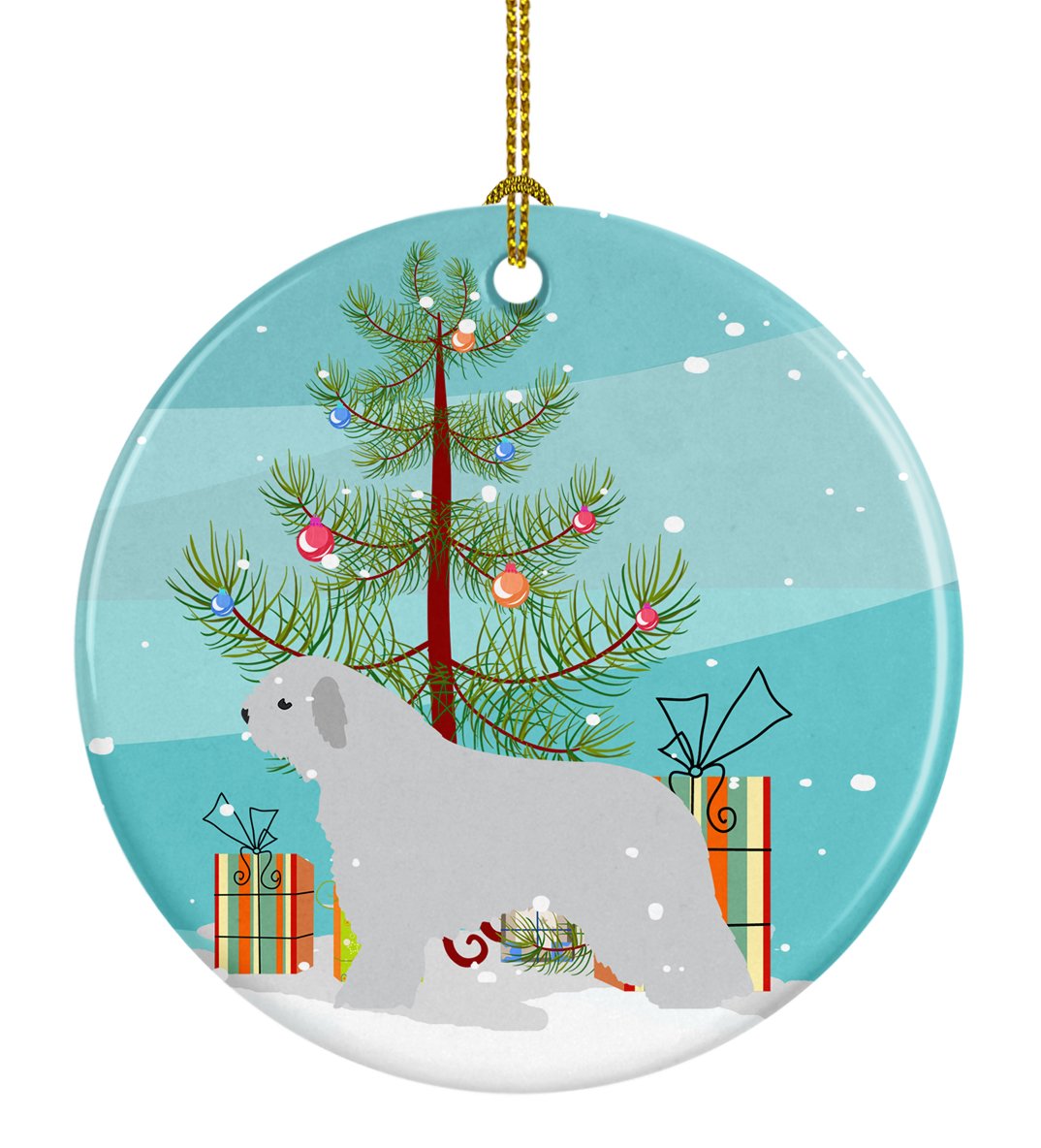 Spanish Water Dog Merry Christmas Tree Ceramic Ornament BB2933CO1 by Caroline&#39;s Treasures