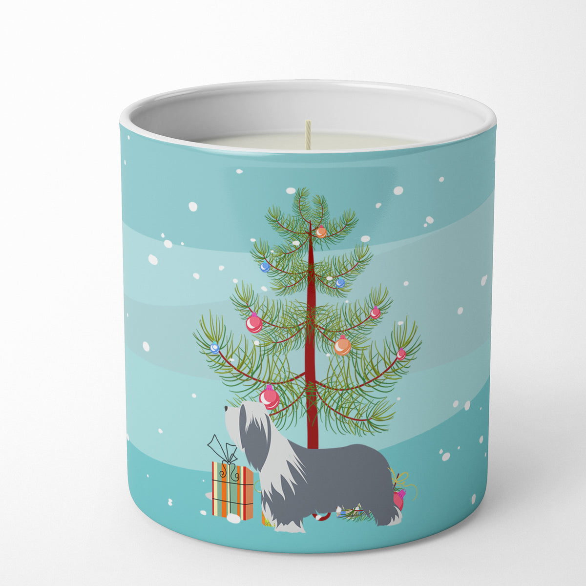 Buy this Bearded Collie Dog Merry Christmas Tree 10 oz Decorative Soy Candle