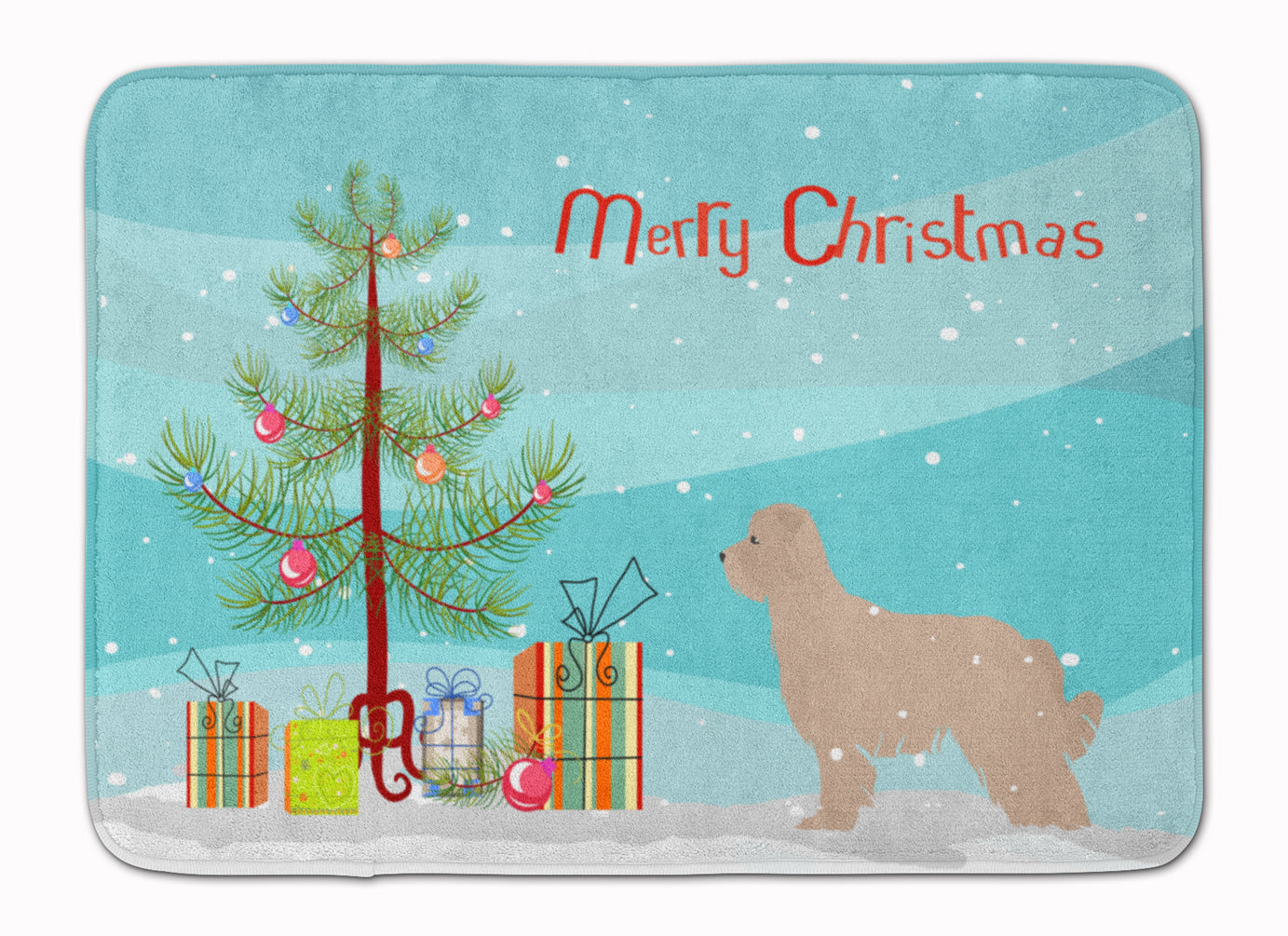 Pyrenean Shepherd Dog Merry Christmas Tree Machine Washable Memory Foam Mat BB2936RUG - the-store.com