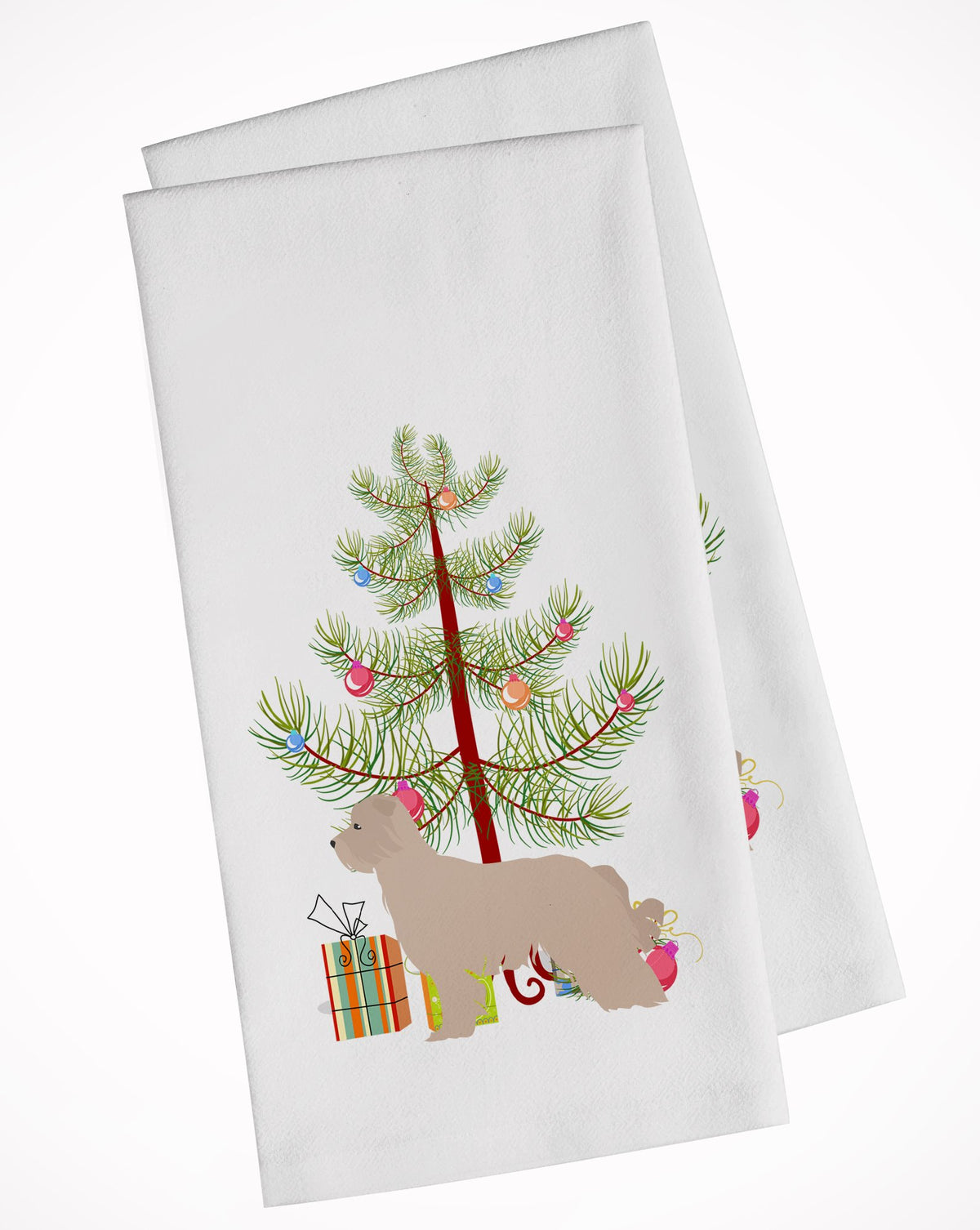Pyrenean Shepherd Dog Merry Christmas Tree White Kitchen Towel Set of 2 BB2936WTKT by Caroline&#39;s Treasures