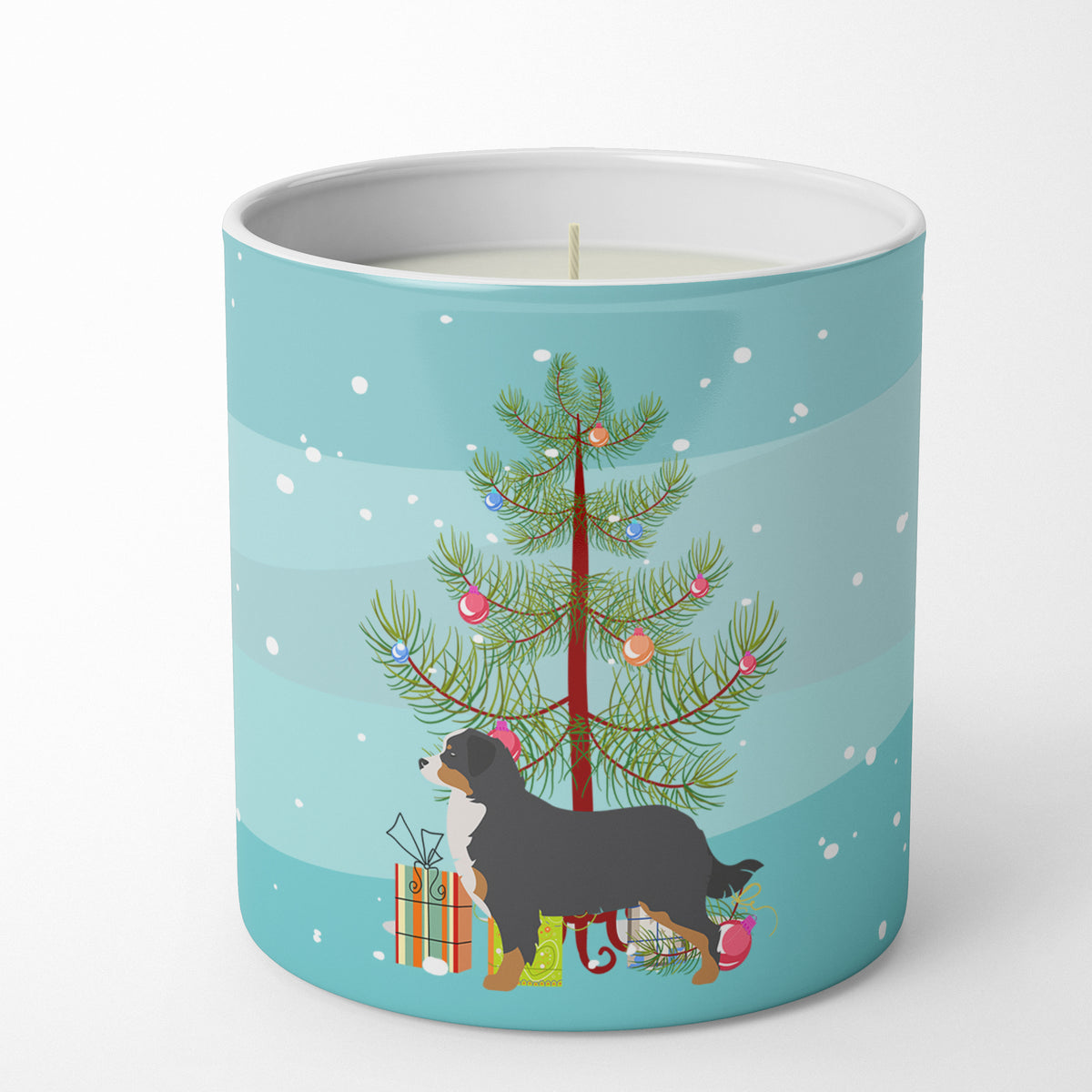 Buy this Bernese Mountain Dog Merry Christmas Tree 10 oz Decorative Soy Candle