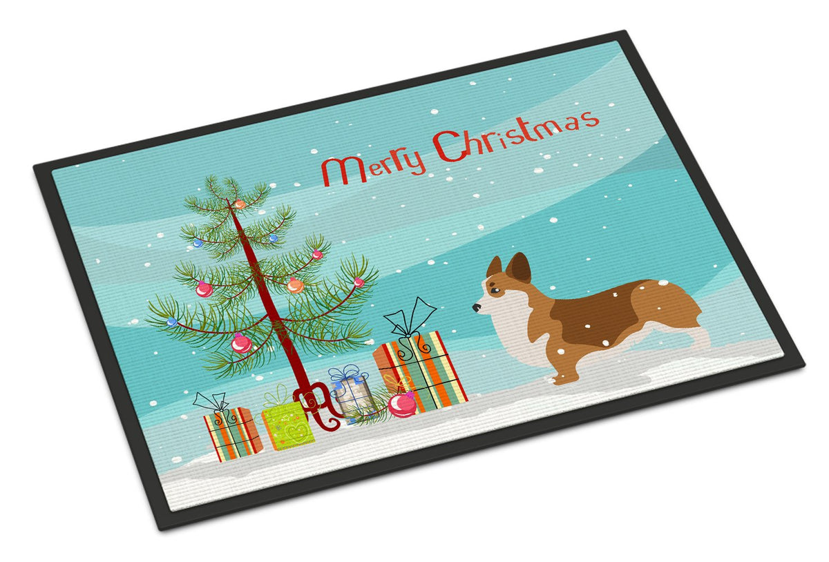 Corgi Merry Christmas Tree Indoor or Outdoor Mat 24x36 BB2938JMAT by Caroline&#39;s Treasures