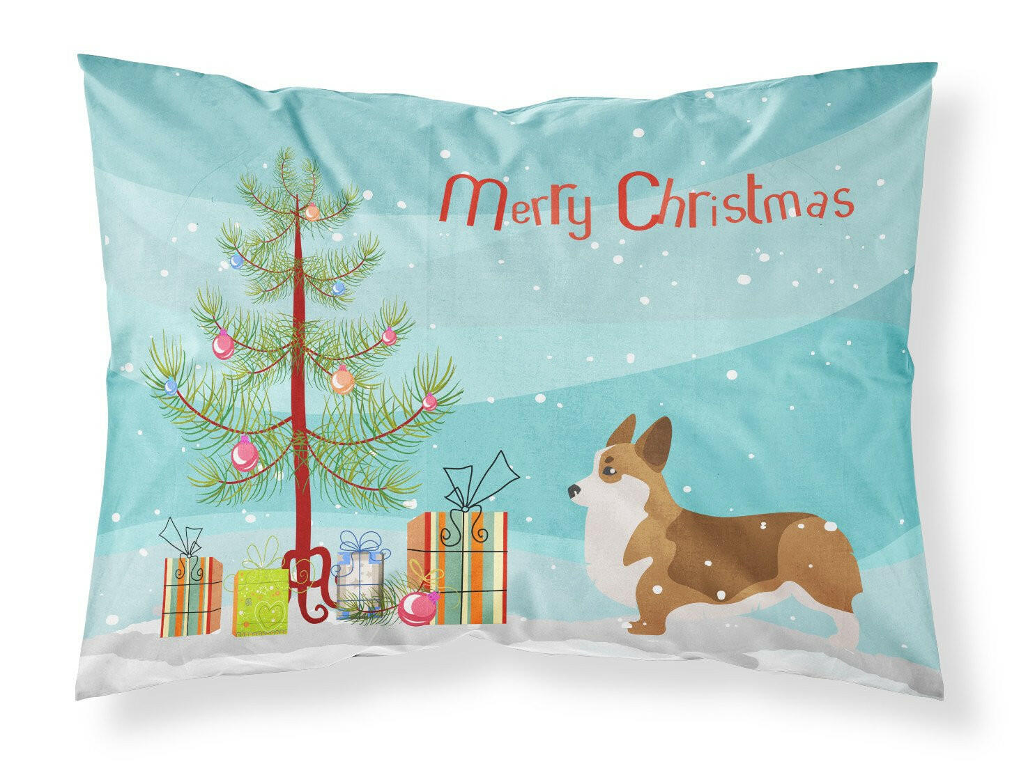 Corgi Merry Christmas Tree Fabric Standard Pillowcase BB2938PILLOWCASE by Caroline's Treasures