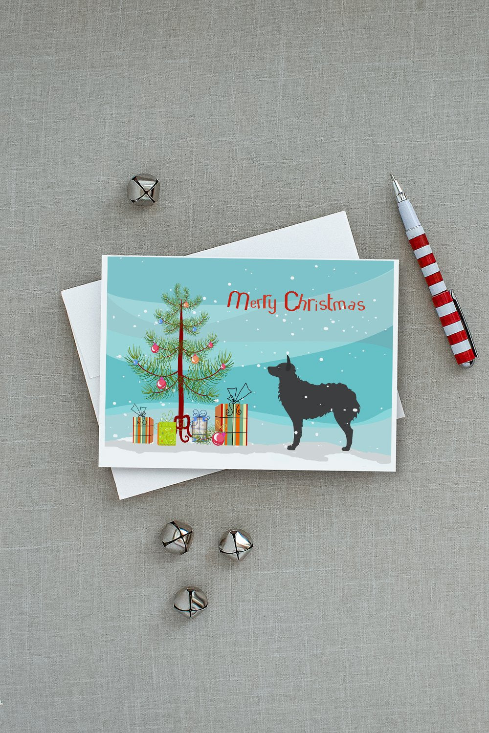 Croatian Sheepdog Merry Christmas Tree Greeting Cards and Envelopes Pack of 8 - the-store.com