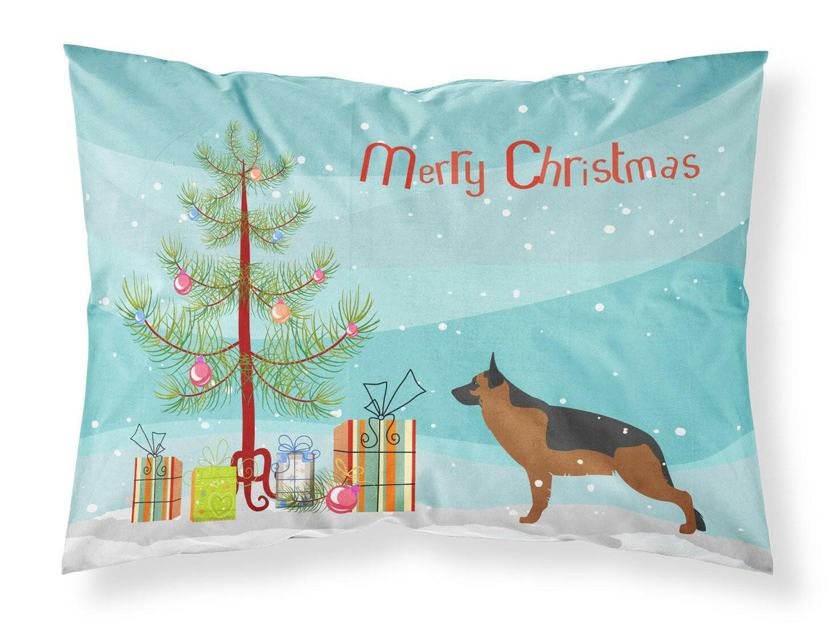 German Shepherd Merry Christmas Tree Fabric Standard Pillowcase BB2942PILLOWCASE by Caroline&#39;s Treasures
