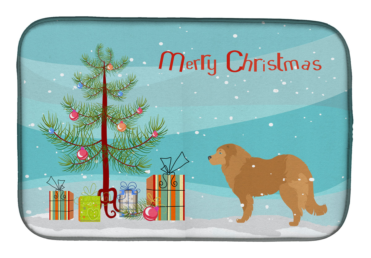 Caucasian Shepherd Dog Merry Christmas Tree Dish Drying Mat BB2943DDM