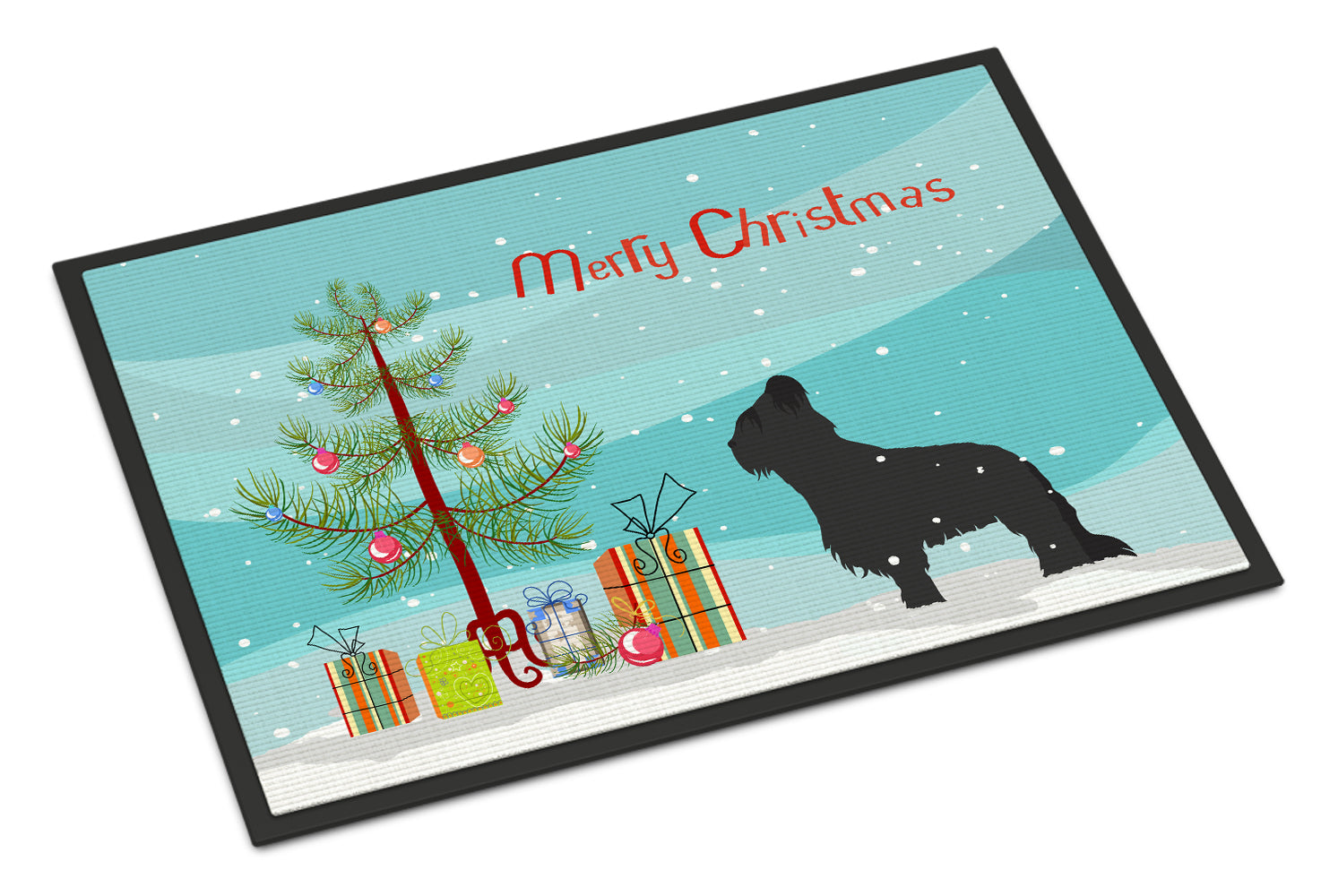 Briard Merry Christmas Tree Indoor or Outdoor Mat 18x27 BB2944MAT - the-store.com