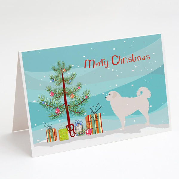 Buy this Polish Tatra Sheepdog Merry Christmas Tree Greeting Cards and Envelopes Pack of 8