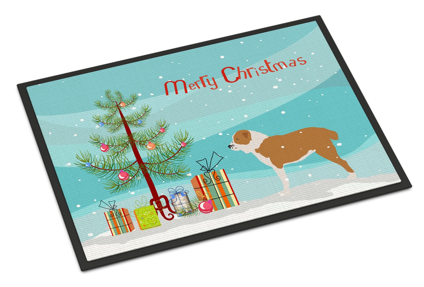 Central Asian Shepherd Dog Merry Christmas Tree Indoor or Outdoor Mat 24x36 BB2946JMAT by Caroline's Treasures
