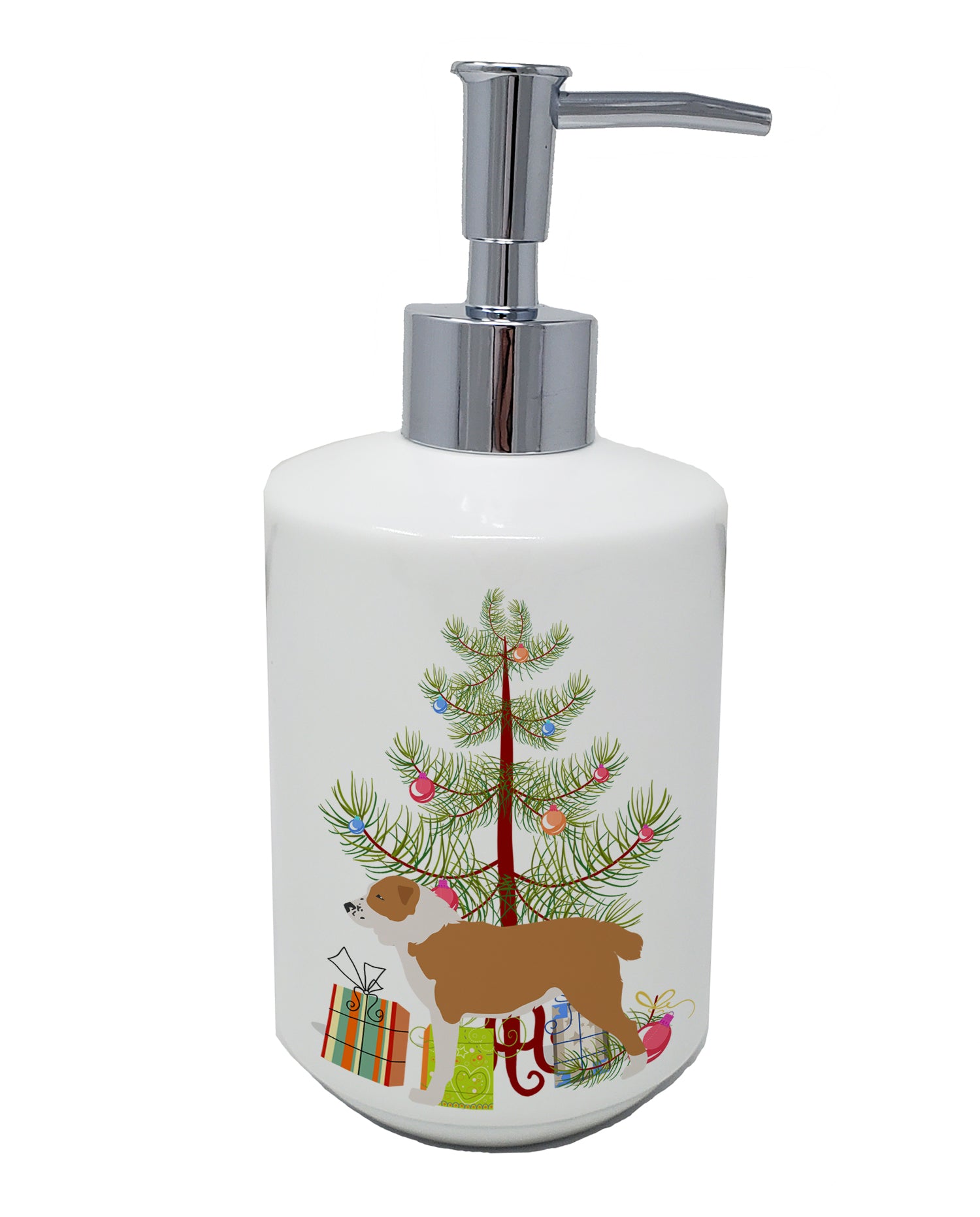 Buy this Central Asian Shepherd Dog Merry Christmas Tree Ceramic Soap Dispenser