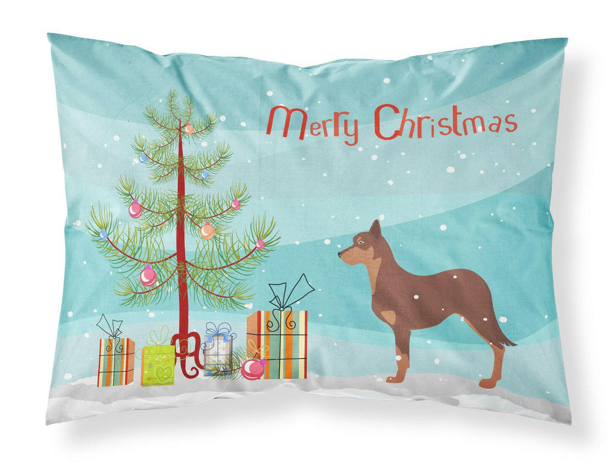 Australian Kelpie Dog Merry Christmas Tree Fabric Standard Pillowcase BB2947PILLOWCASE by Caroline&#39;s Treasures