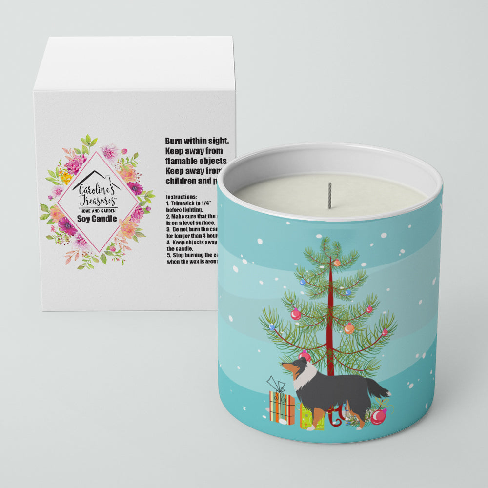 Sheltie/Shetland Sheepdog Merry Christmas Tree 10 oz Decorative Soy Candle - the-store.com