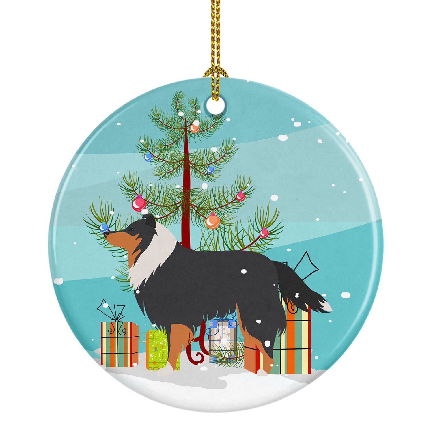 Sheltie/Shetland Sheepdog Merry Christmas Tree Ceramic Ornament BB2948CO1 - the-store.com