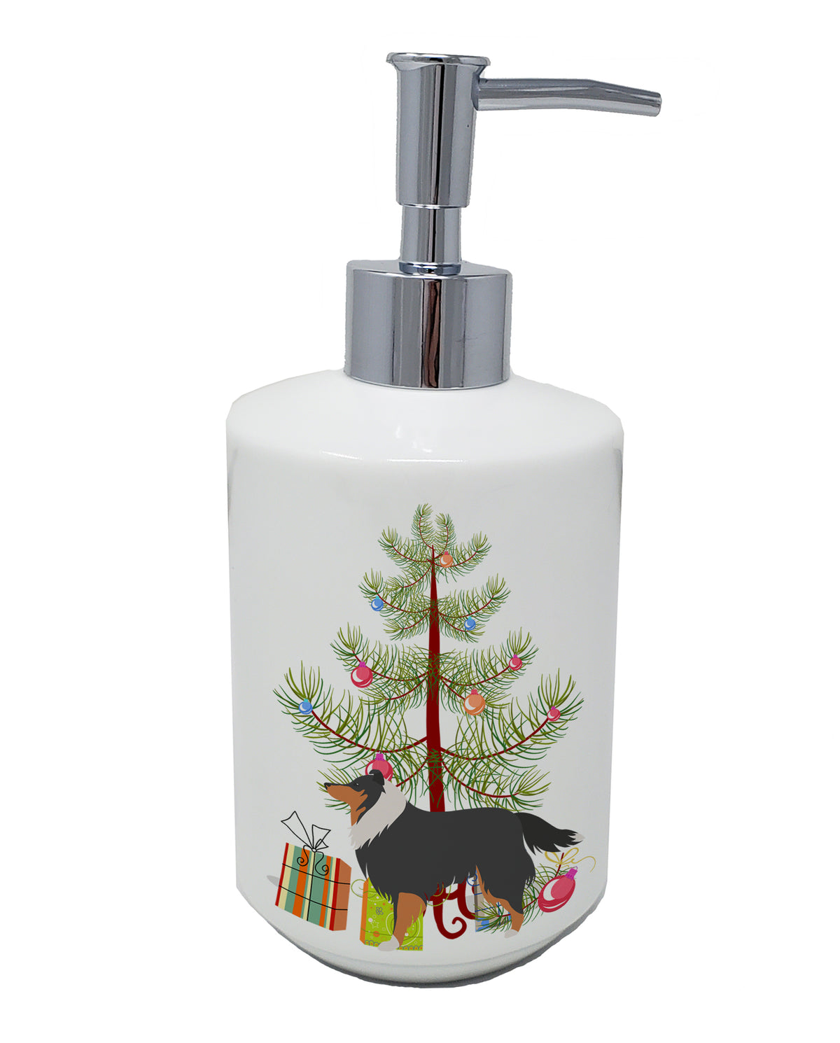 Buy this Sheltie/Shetland Sheepdog Merry Christmas Tree Ceramic Soap Dispenser