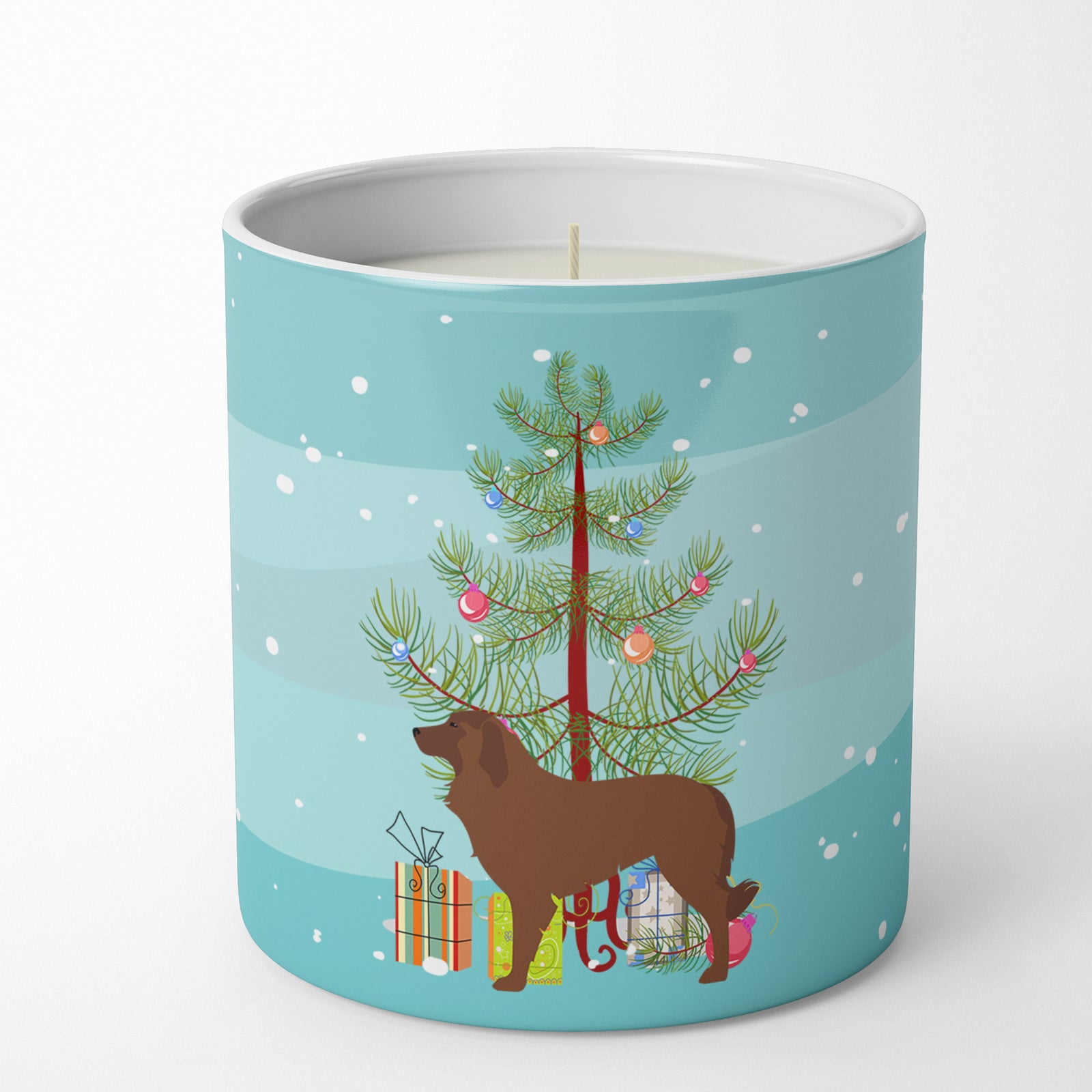 Buy this Portuguese Sheepdog Dog Merry Christmas Tree 10 oz Decorative Soy Candle