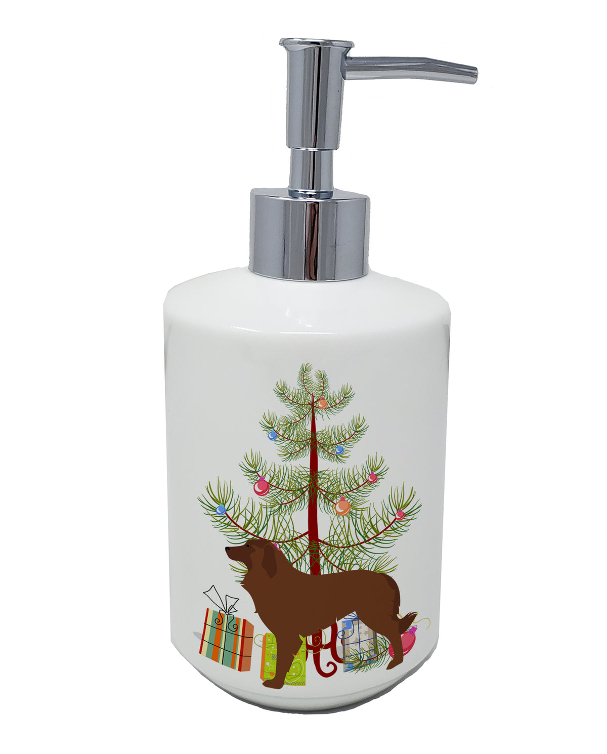 Buy this Portuguese Sheepdog Dog Merry Christmas Tree Ceramic Soap Dispenser