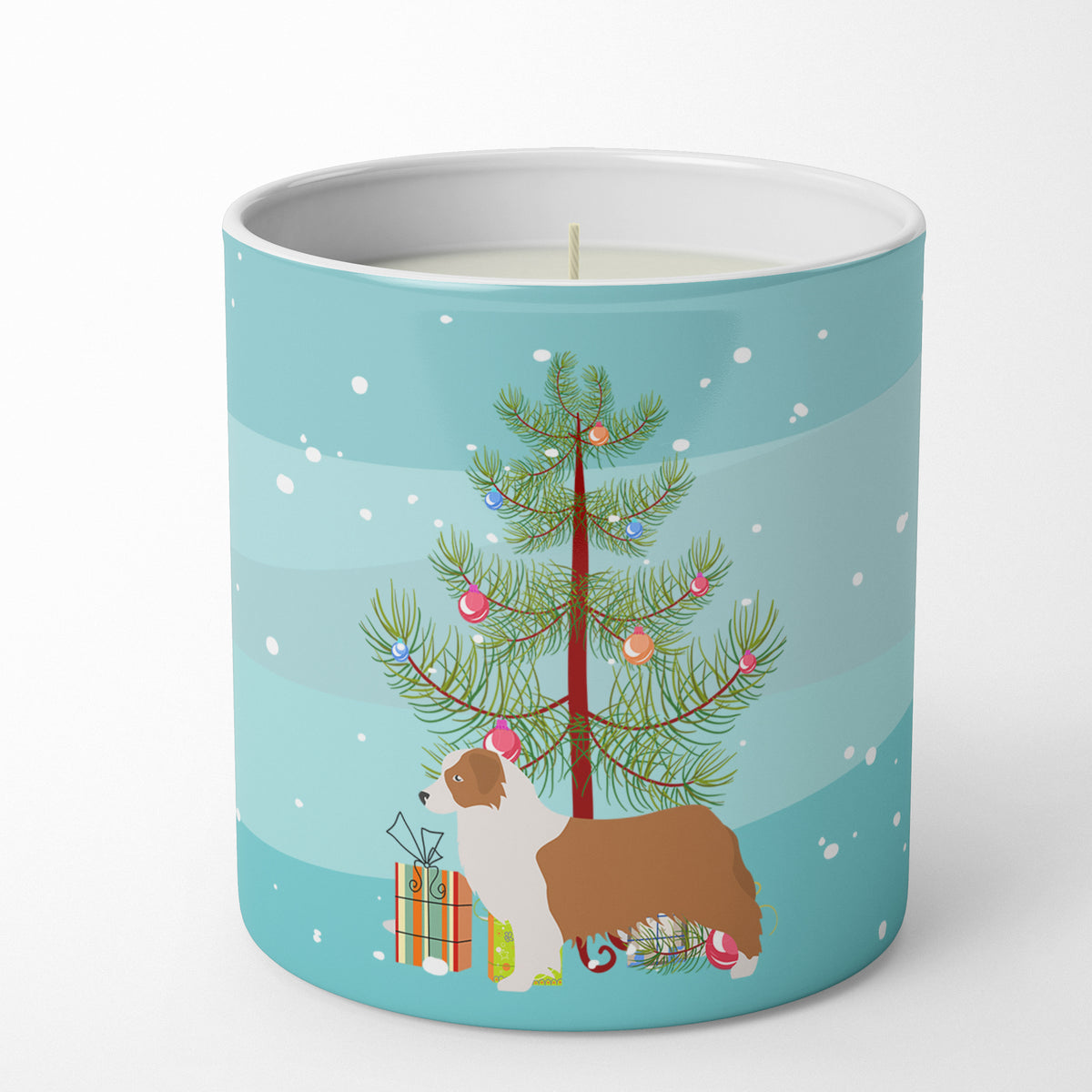 Buy this Australian Shepherd Dog Merry Christmas Tree 10 oz Decorative Soy Candle