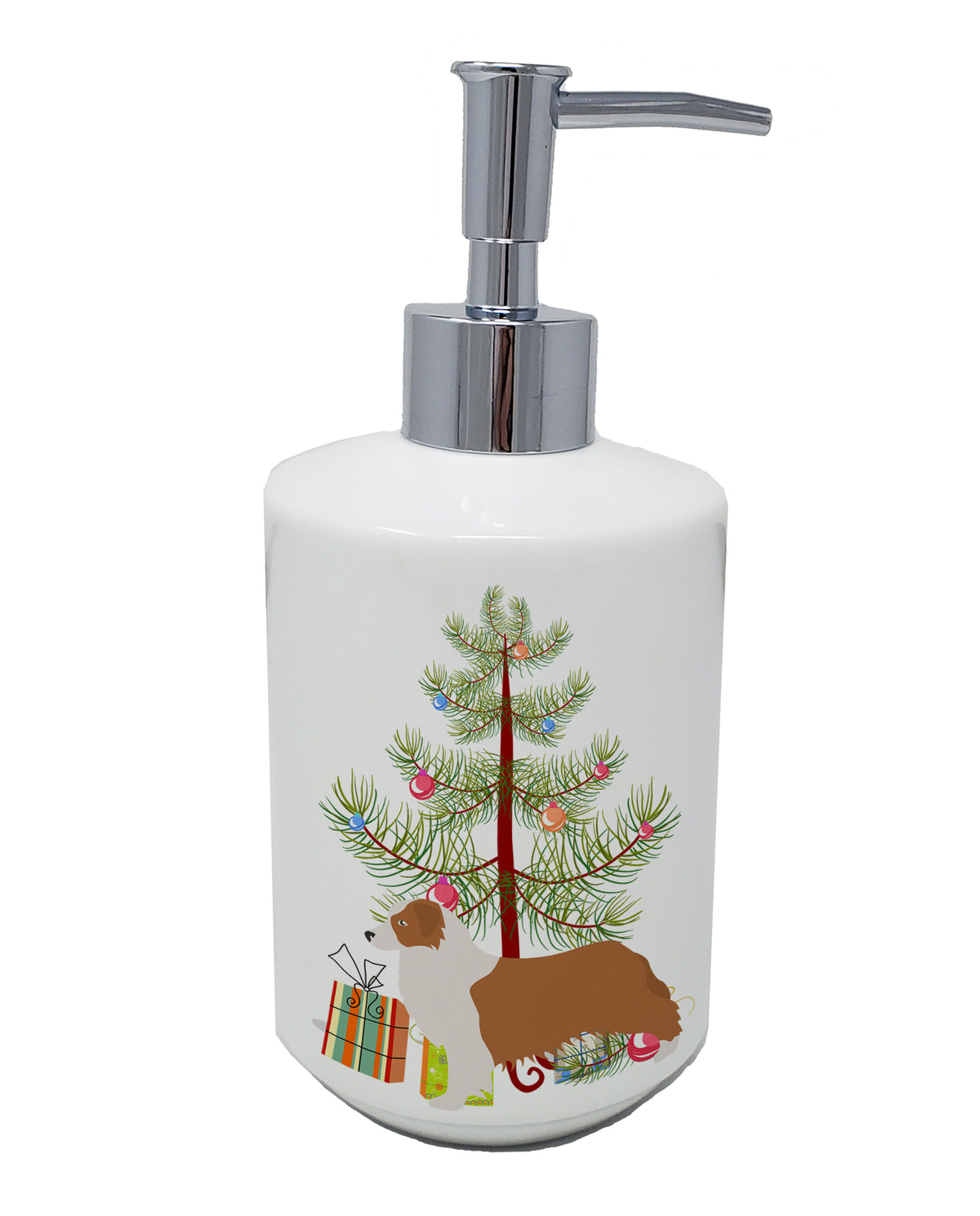 Buy this Australian Shepherd Dog Merry Christmas Tree Ceramic Soap Dispenser