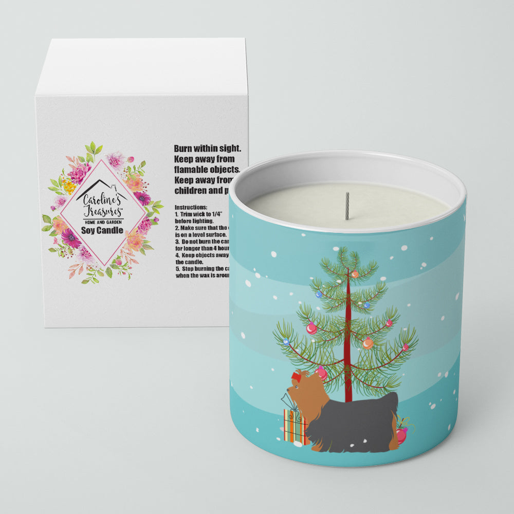 Caroline's Treasures Yorkshire Terrier Yorkie Merry Christmas Tree 10 oz Decorative Soy Candle